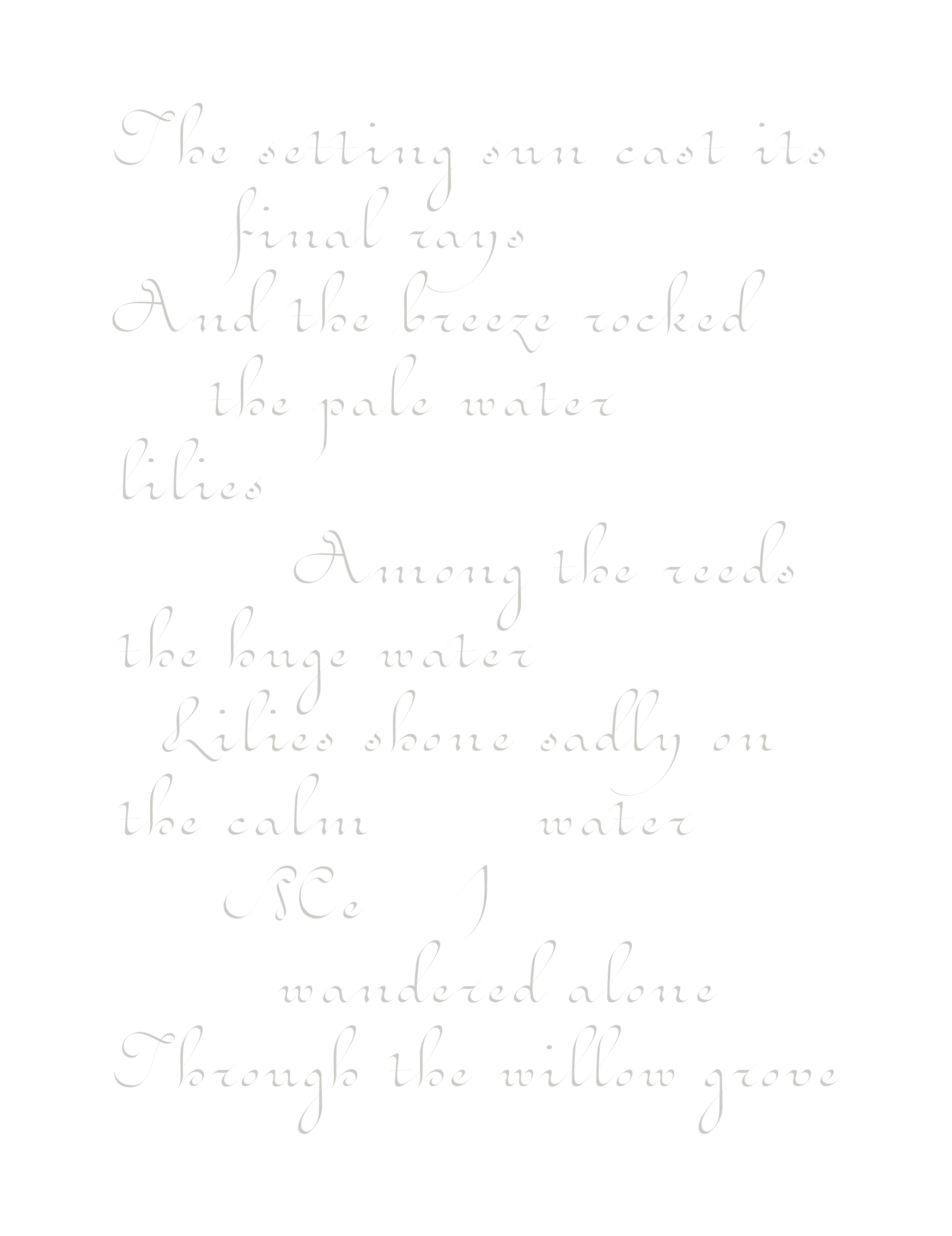 A poem about water lilies at sunset, set in Daturne